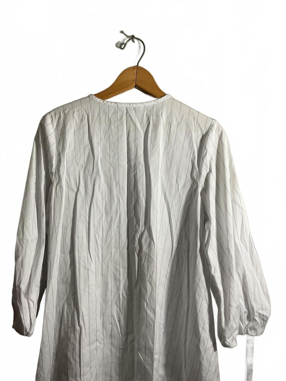 BR XS White and Lavender Cotton Striped Shirt Dress - Picture 10 of 10